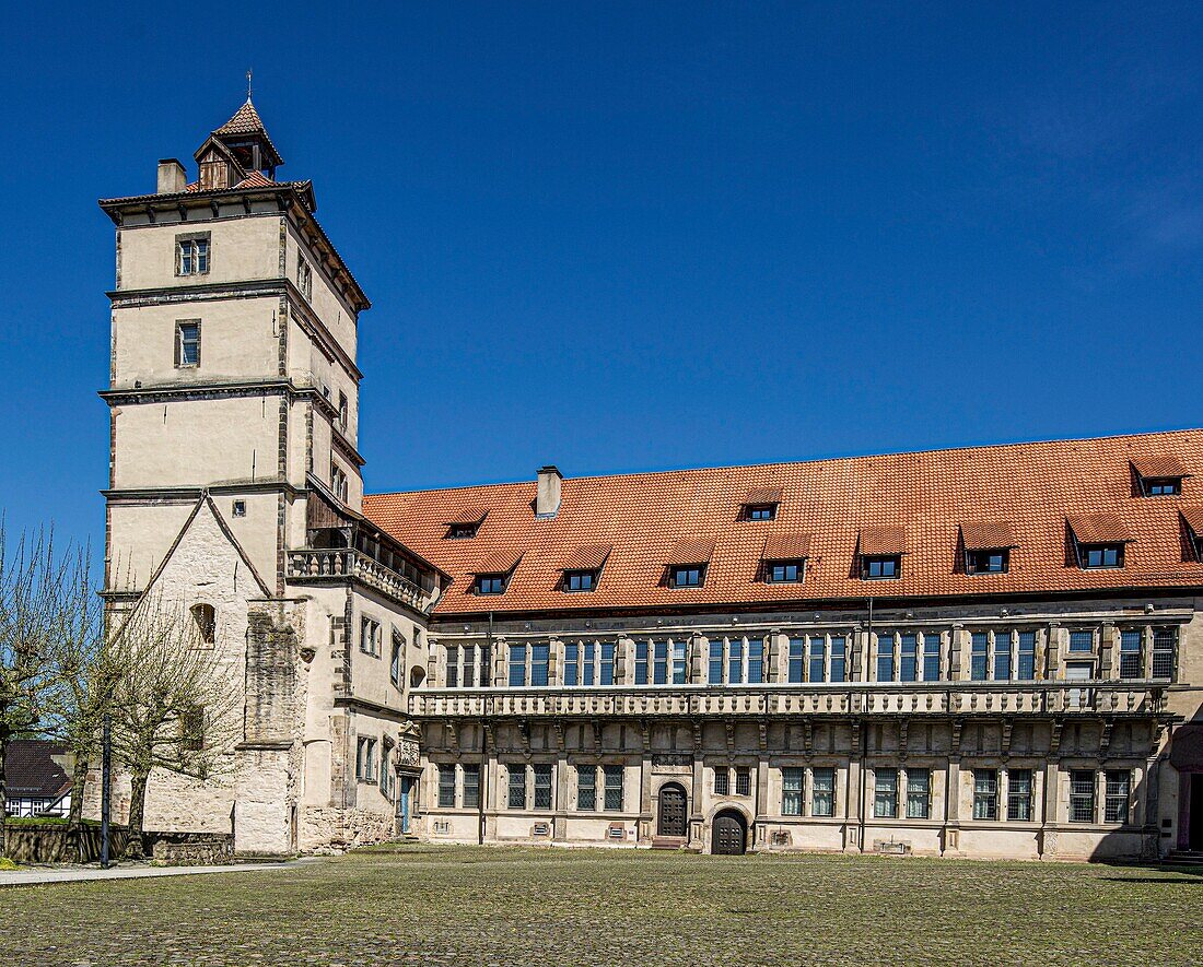 Innenhof von Schloss Brake, Lemgo, Nordrhein-Westfalen, Deutschland