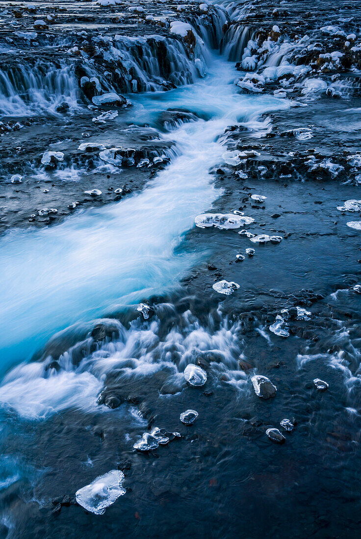 Frozen details at Bruarfoss, Iceland.