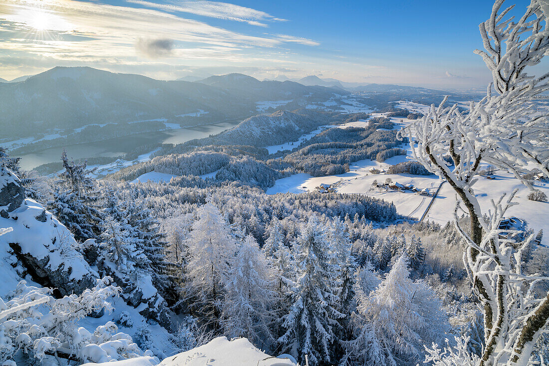 View from the Schober on the foothills of the Alps, Schober, Salzkammergut, Salzkammergut Mountains, Salzburg, Austria