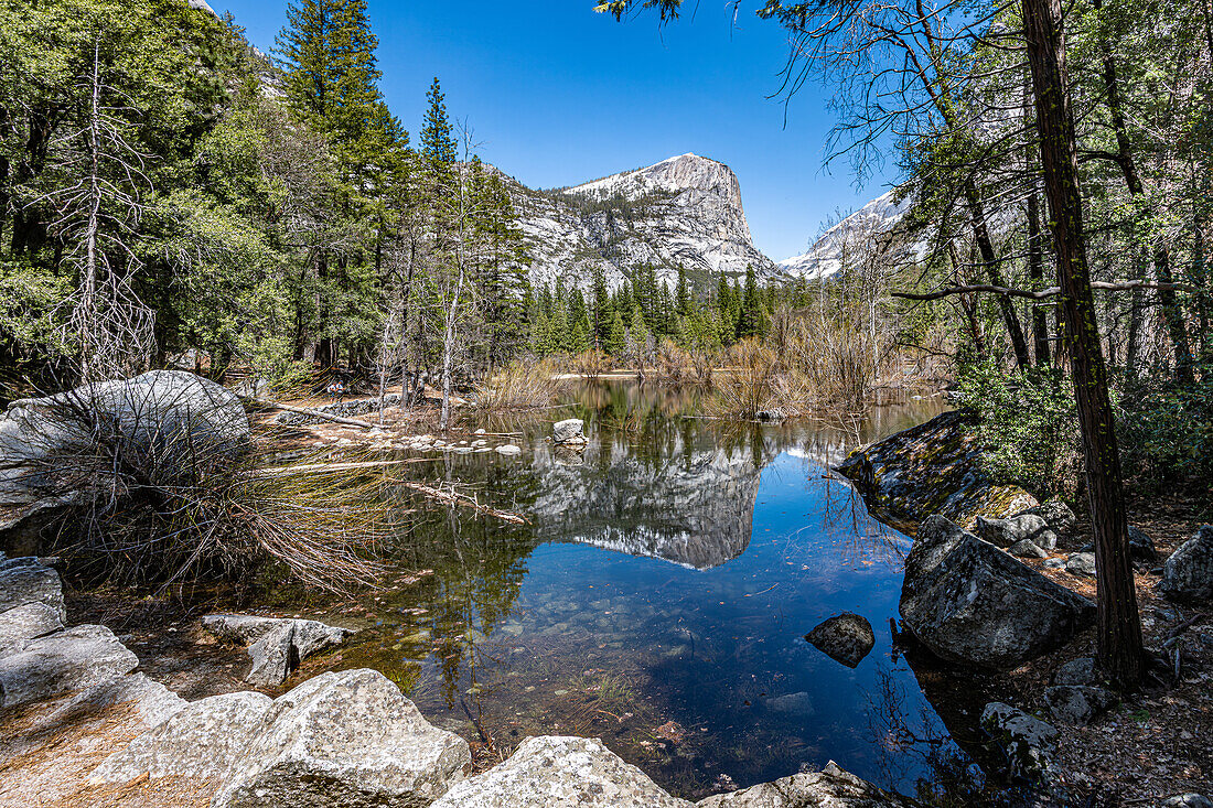 Frühling rund um den Mirror Lake im Yosemite-Nationalpark, Kalifornien, USA