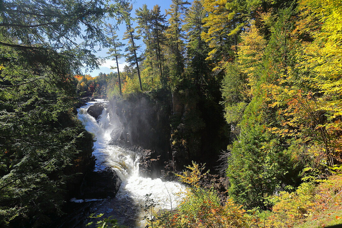 Dorwin Falls, Fluss und Wald, Rawdon, Quebec, Kanada