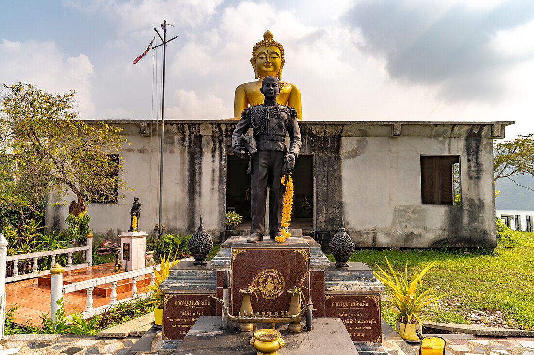 The Big Buddha of Wat Ao Salat on the island of Ko Kut or Koh Kood in the Gulf of Thailand, Asia