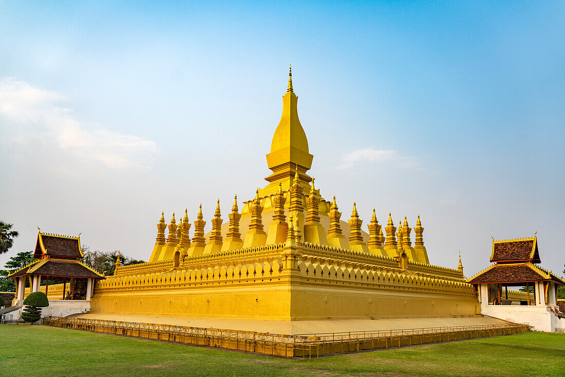 Pha That Luang - The National Symbol of Laos in the capital Vientiane, Laos, Asia | National monument and national symbol Pha That Luang at the laotian capital Vientiane Laos, Asia