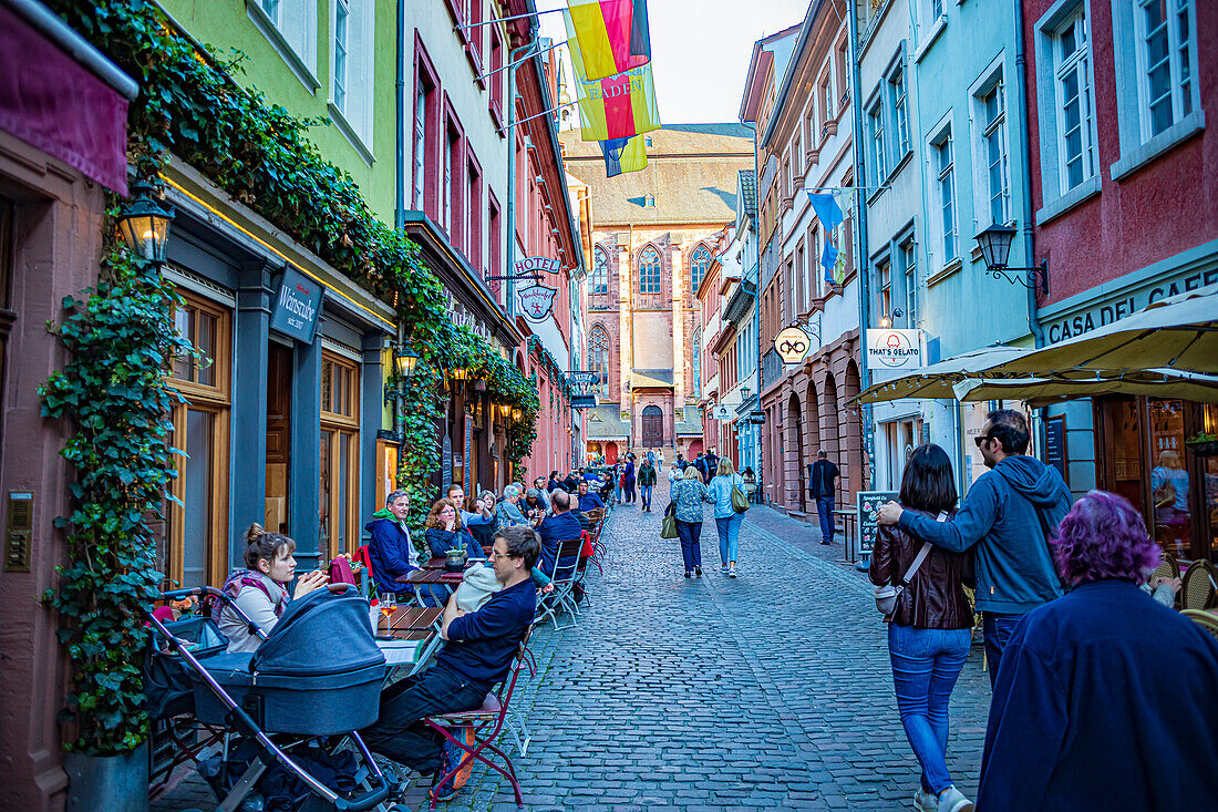 Steingasse in Heidelberg, Baden-Wuerttemberg, Germany