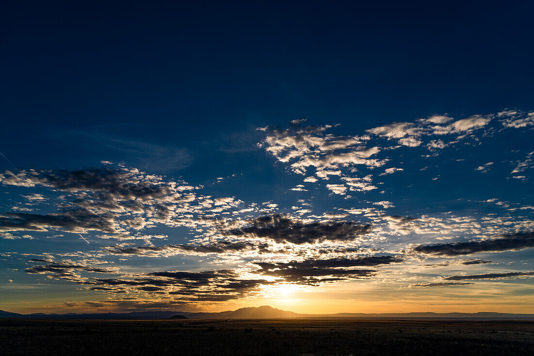 Sunset in the New Mexico desert.
