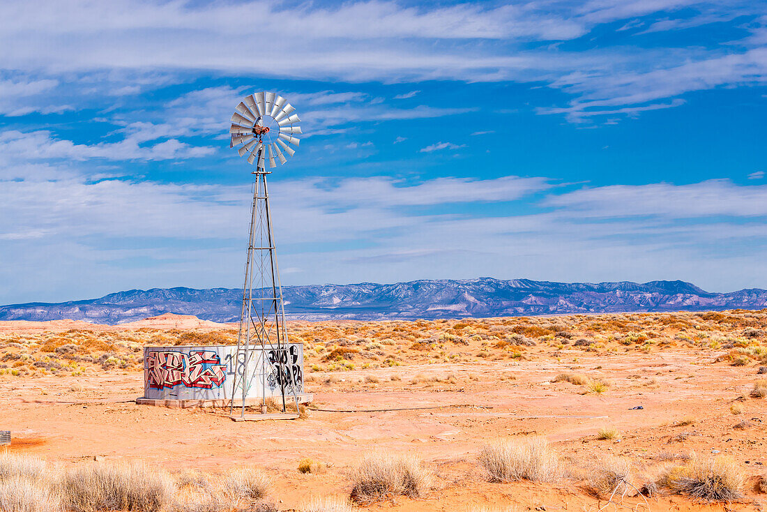 Americana wind mill in the Arizona desert.