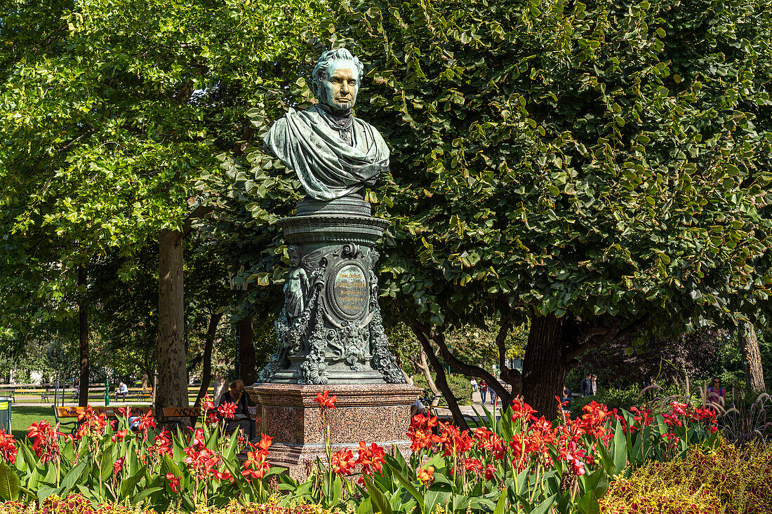 the dr Andreas Zelinka Monument in Stadtpark in Vienna, Austria, Europe