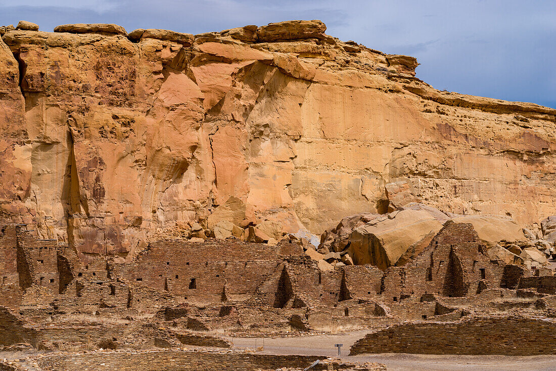 Pueblo Bonito is the largest and best-known great house in Chaco Culture National Historical Park, northern New Mexico.