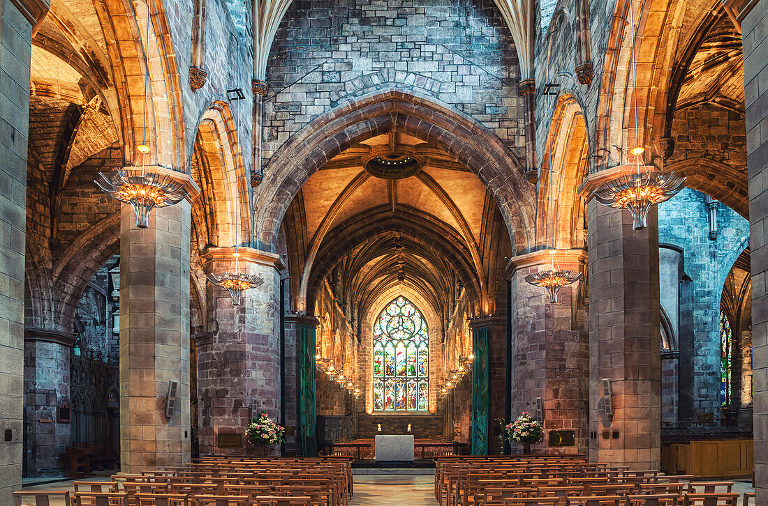 Chorraum der St. Giles Cathedral in der High Street, Edinburgh, City of Edinburgh, Schottland, Großbritannien