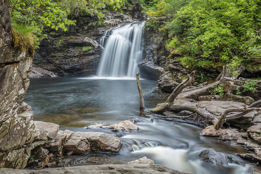 Falls of Falloch waterfall, Inverarnan, Argyll and Bute, Scotland, UK