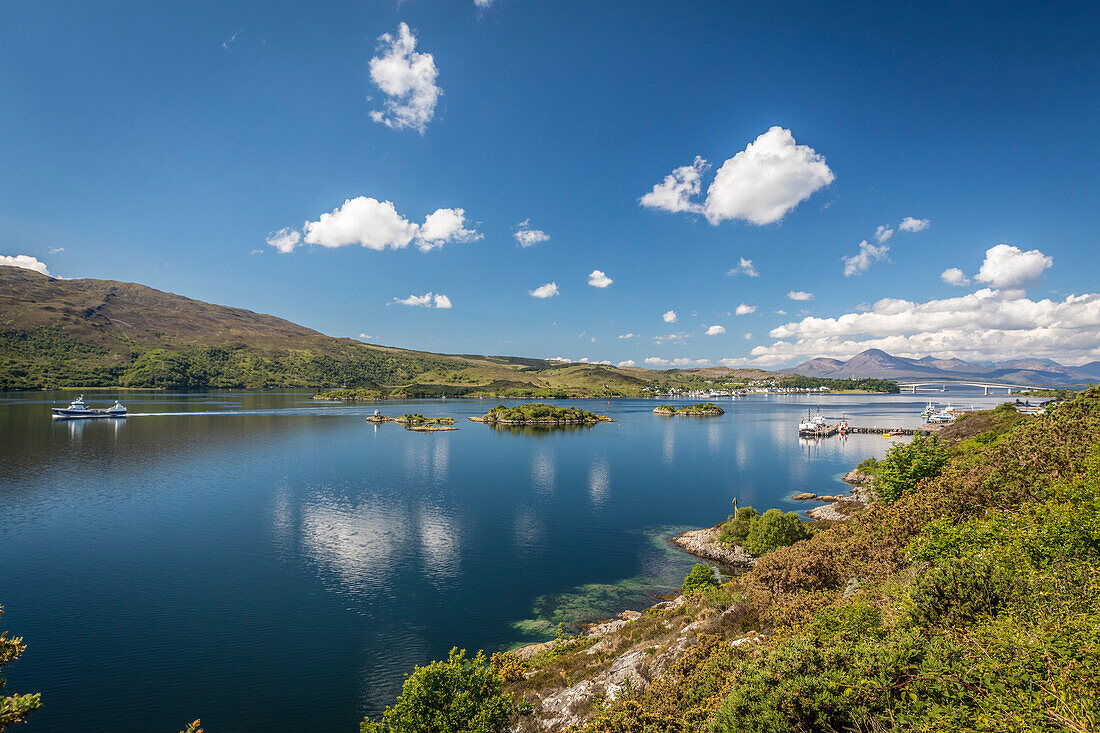 Loch Alsh sea bay at Kyle of Lochalsh, Highlands, Scotland, UK