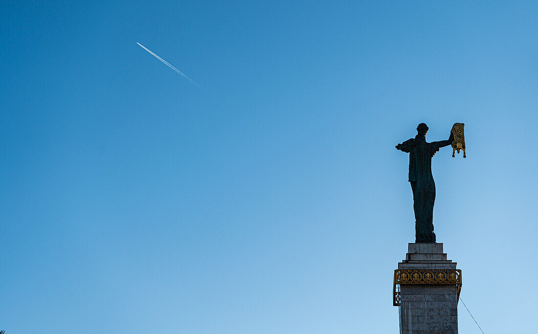 Statue of Medea in Old Batumi and sky