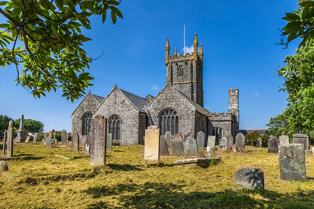 St Breaca Church im Weiler Breage, Helston, Cornwall, England