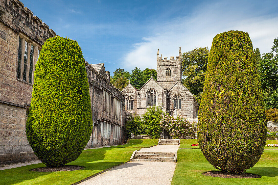 Gardens of Lanhydrock House at Bodmin, Cornwall, England