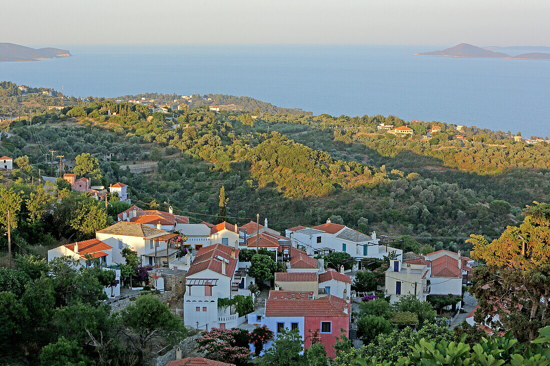 The village of Chora in the interior of Alonissos island, Northern Sporades, Greece