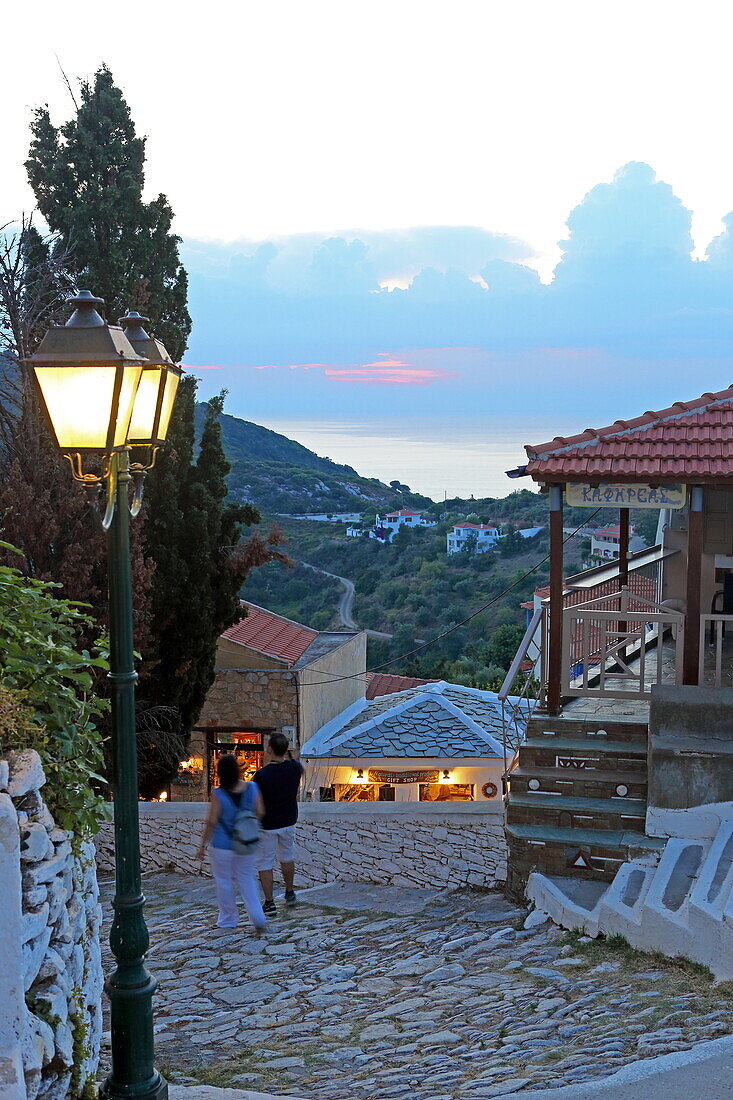 The village of Chora in the interior of Alonissos island, Northern Sporades, Greece