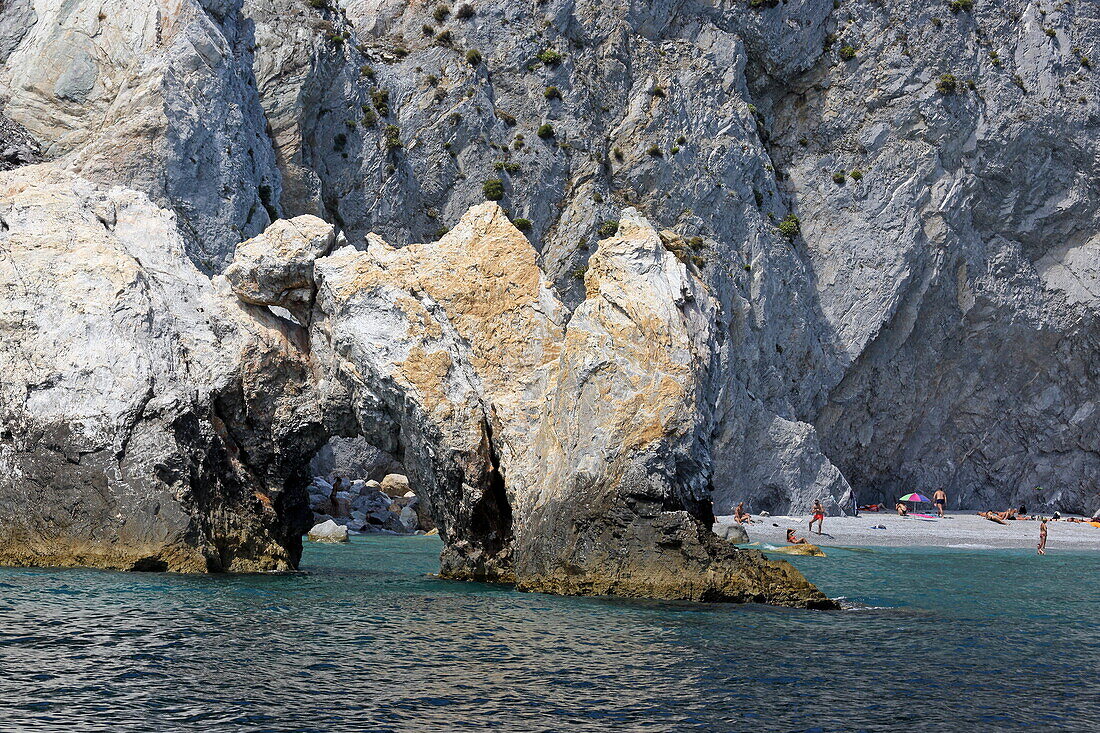 Stone Arch at Lalaria Beach, Skiathos Island, Northern Sporades, Greece