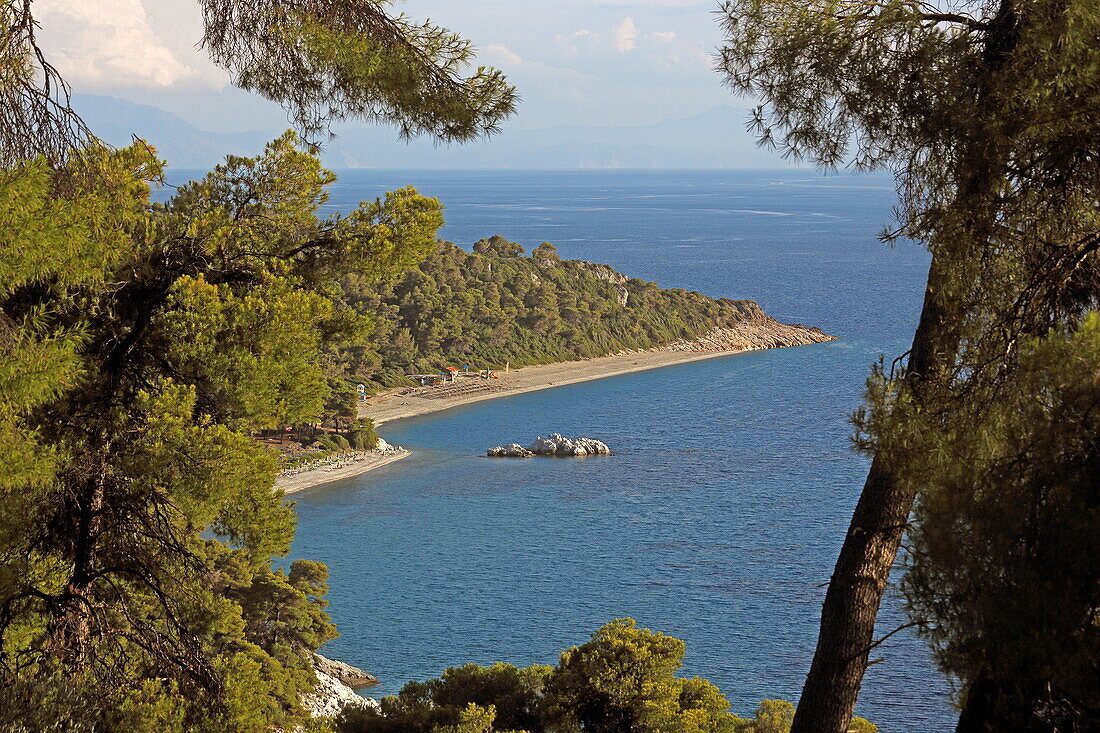 Milia beach on the south coast of Skopelos island, Northern Sporades, Greece