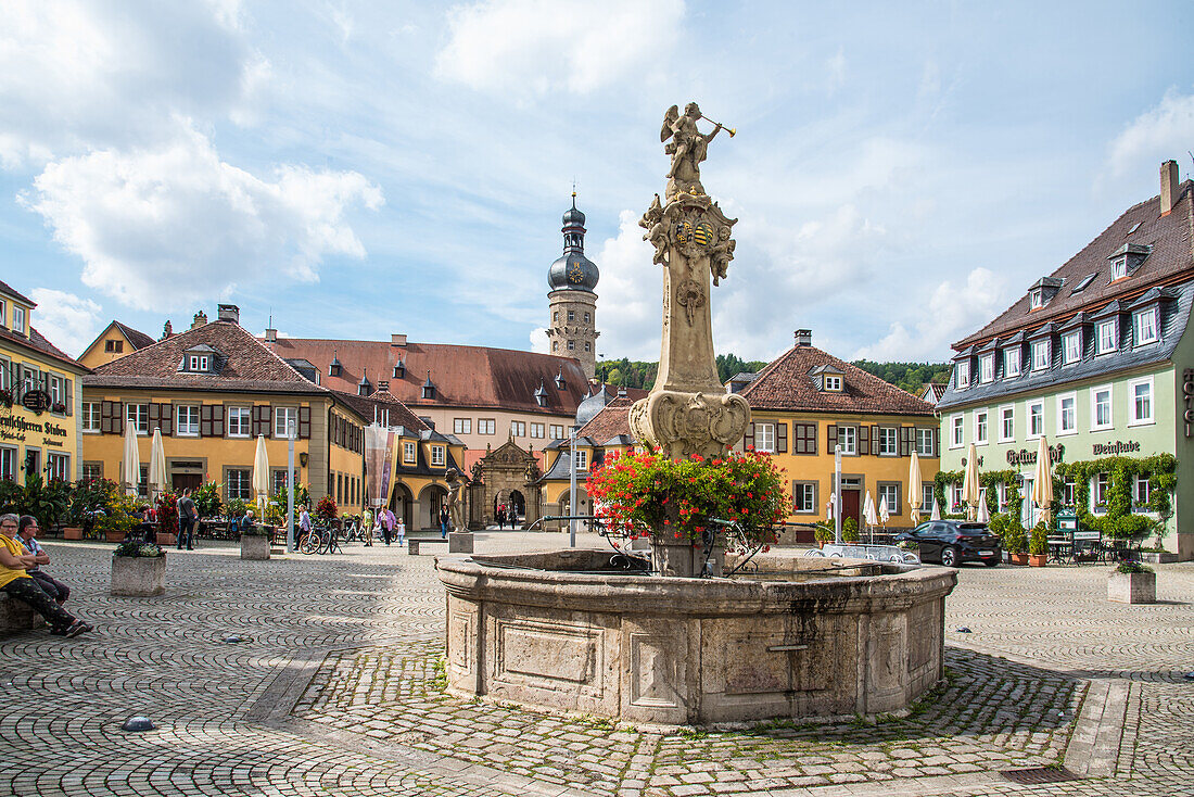 Weikersheim Castle, forecourt to the courtyard, romantic road, Baden Würtemberg, Germany,
