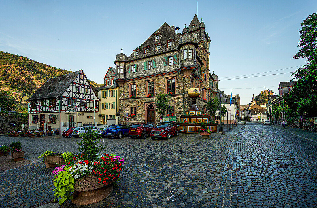 Evening mood in the old town of Oberwesel, Upper Middle Rhine Valley, Rhineland-Palatinate, Germany