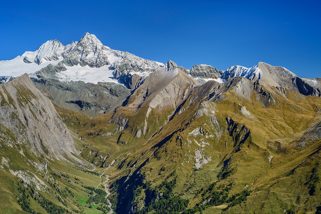 Blick auf Großglockner von der Schönleitenspitze,  Nationalpark Hohe Tauern, Osttirol, Österreich