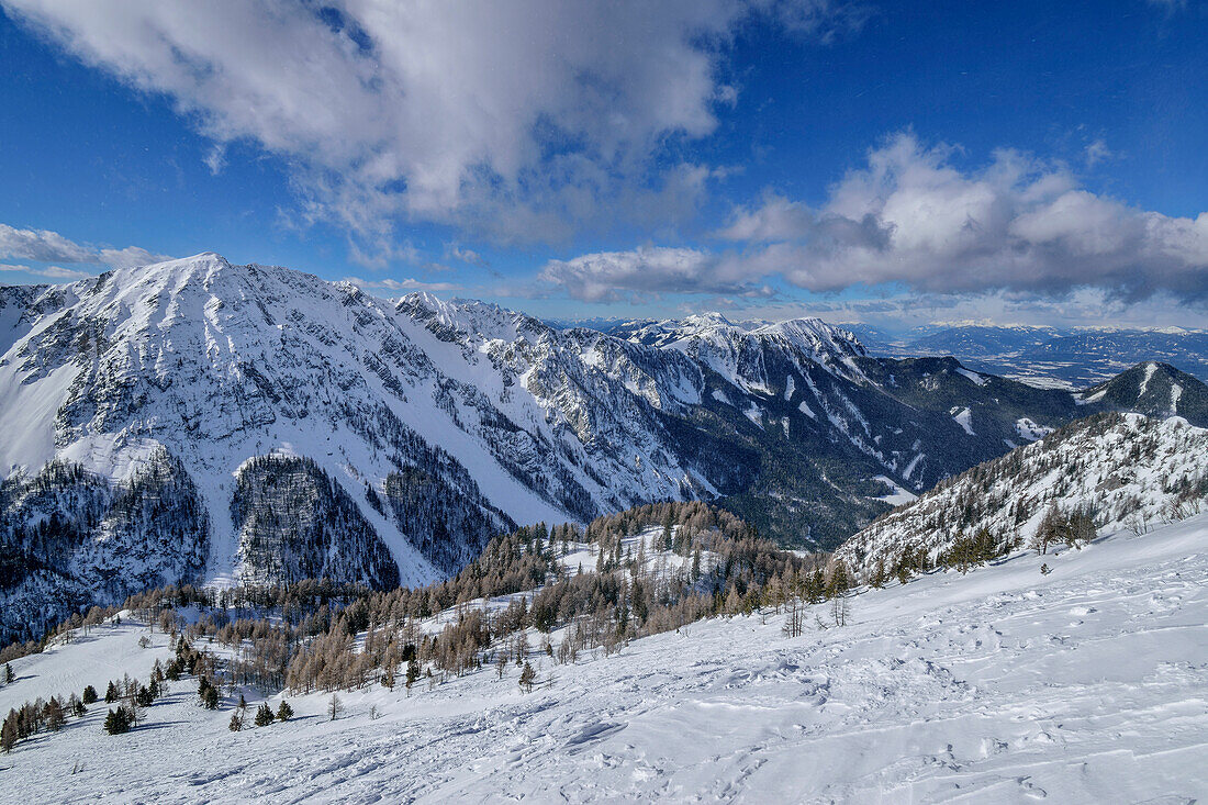 View of Weinasch and Rosental from Kosiak, Kosiak, Rosental, Karawanken, Carinthia, Austria