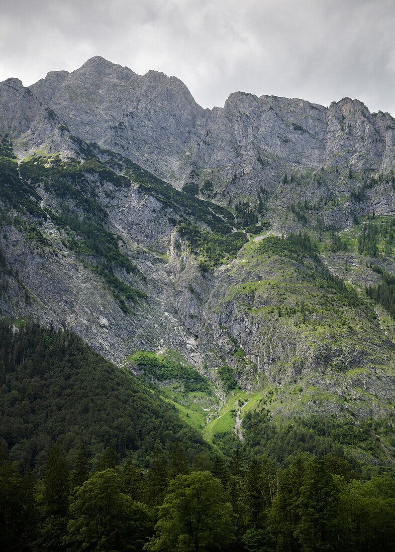 Blick auf Watzmann am Königssee, Schönau am Königssee, Nationalpark Berchtesgaden, Bayern, Deutschland, Europa