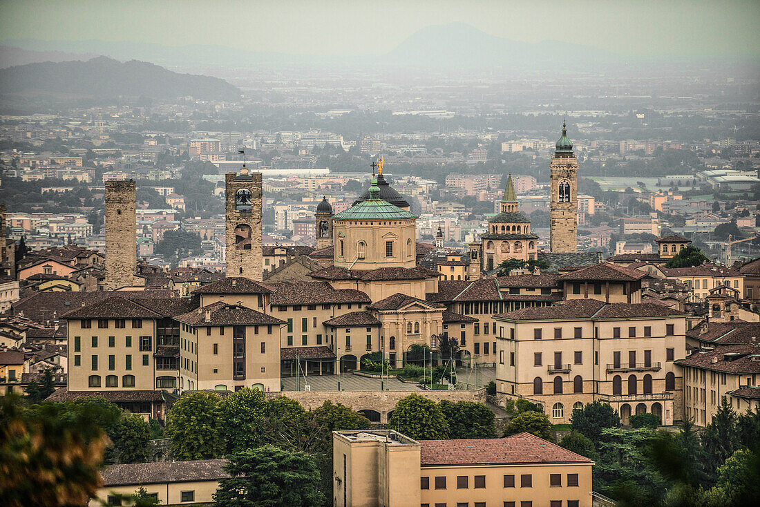 Bergamo Alta at dusk, Italy