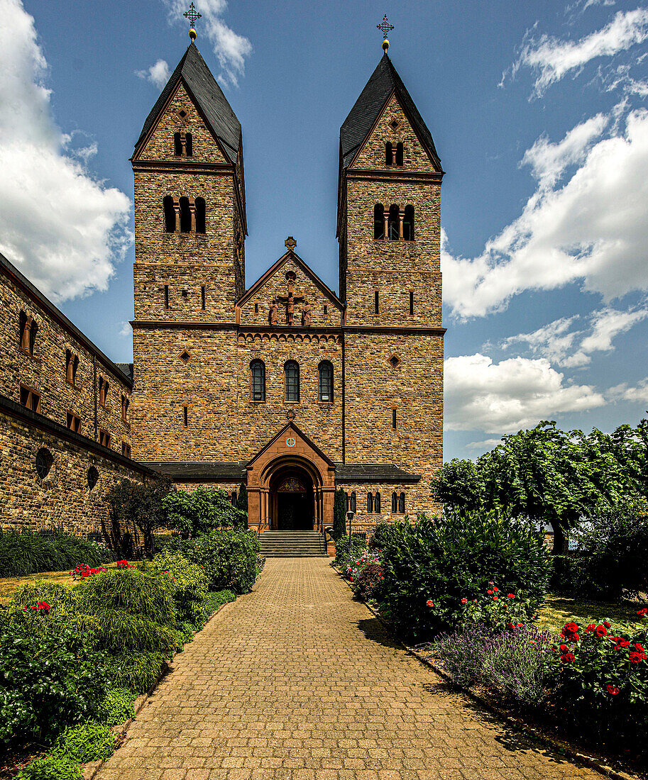 Kriche der Abtei St.Hildegard, Rüdesheim, Oberes Mittelrheintal, Hessen, Deutschland