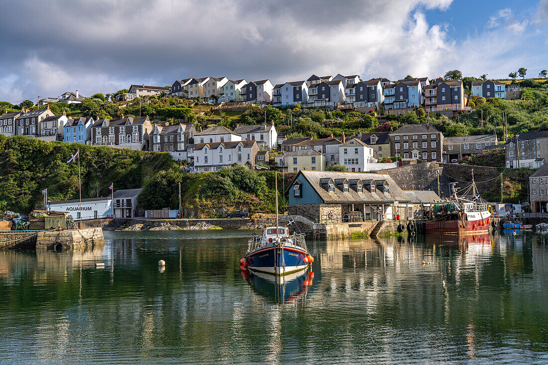 Mevagissey townscape and harbor, Cornwall, England, United Kingdom, Europe