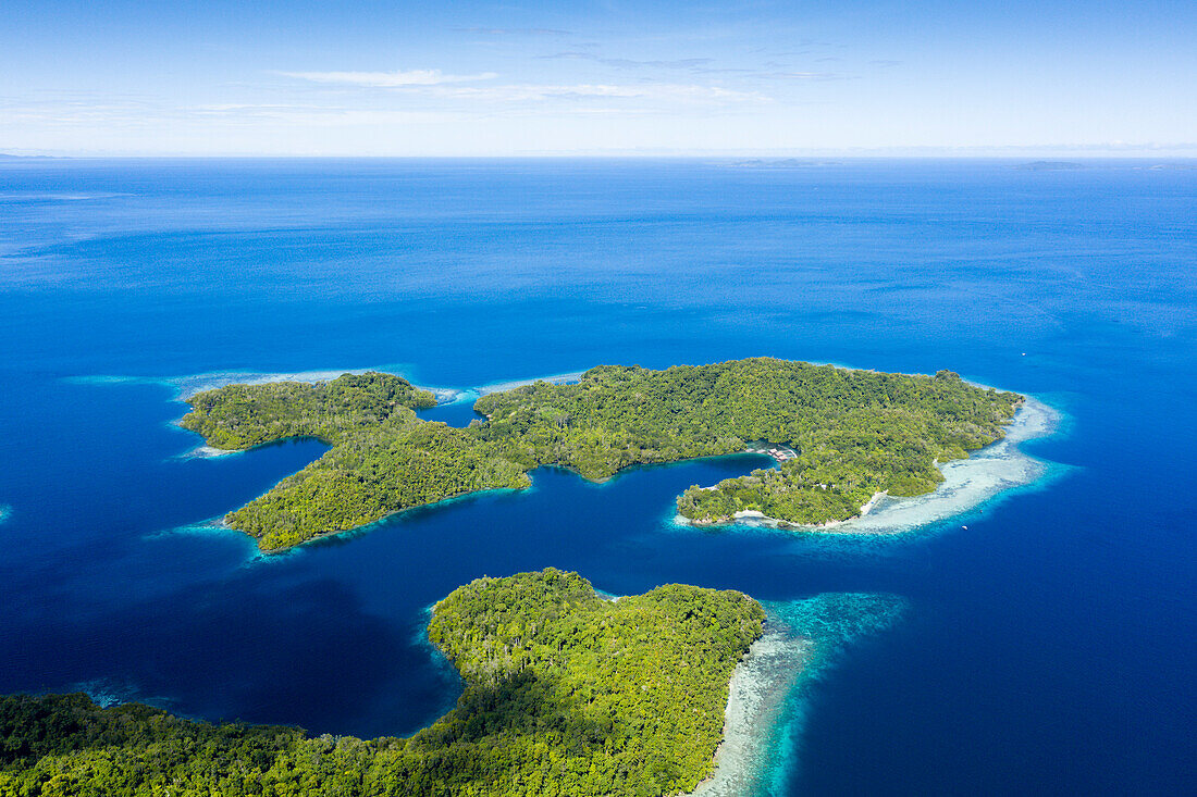 Aerial view Janggelo Island, Raja Ampat, West Papua, Indonesia