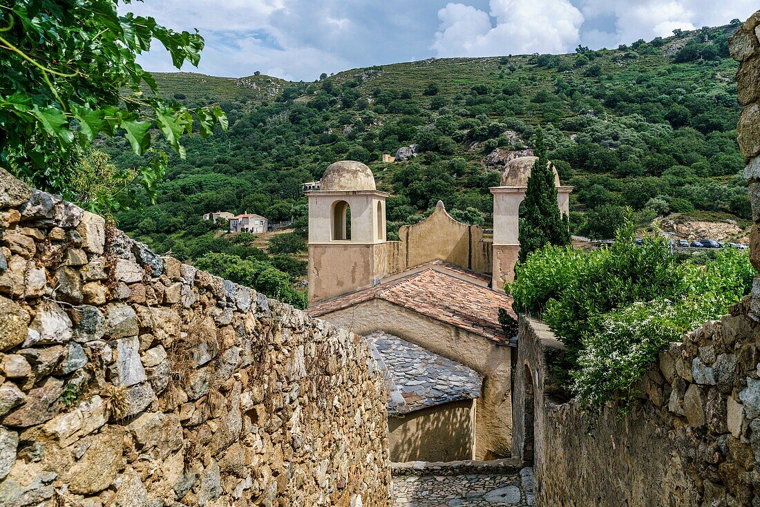 Artists'39; Village Pigna, Church, Corsica, France, Europe