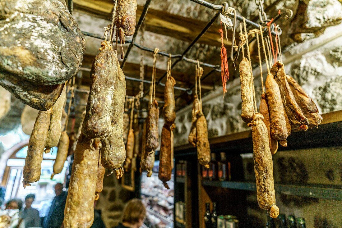 Sartene, Corsican Specialties, Gourmet Shop, Charcuterie, Corsica, France, Europe