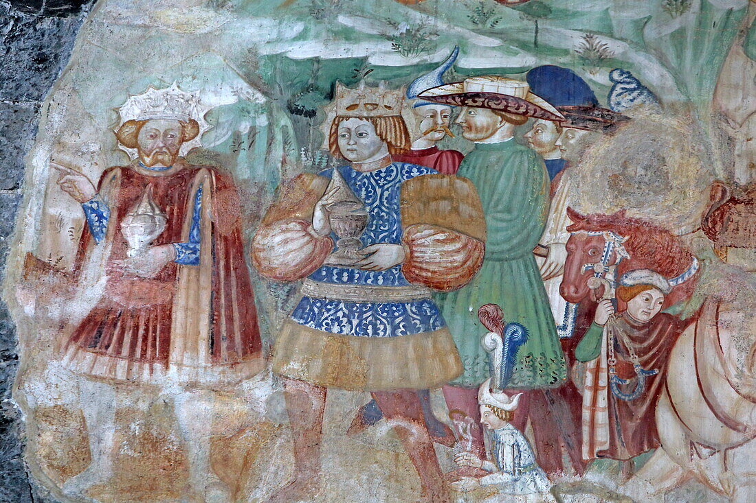 Frescoes in the interior of the Chiesa Santa Maria del Tiglio, Gravedona ed Uniti, Lake Como, Lombardy, Italy