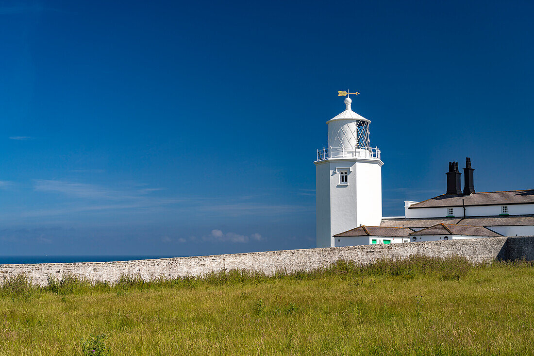 Der Leuchtturm Lizard Lighthouse, Cornwall, England, Großbritannien, Europa  