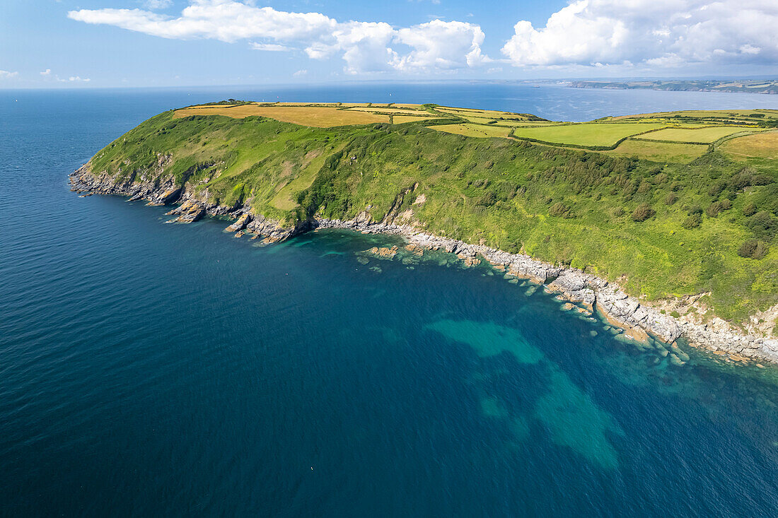 Dodman Point seen from the air, Saint Austell, Cornwall, England, United Kingdom, Europe