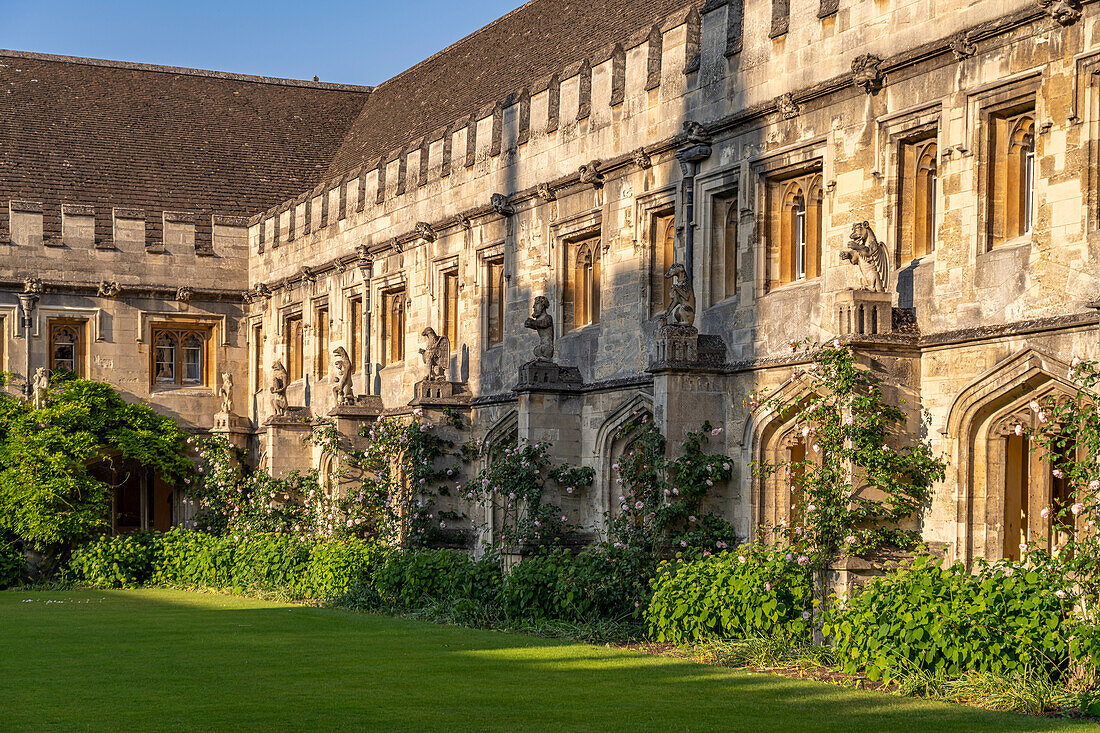 Innenhof des Magdalen College in Oxford, Oxfordshire, England, Großbritannien, Europa