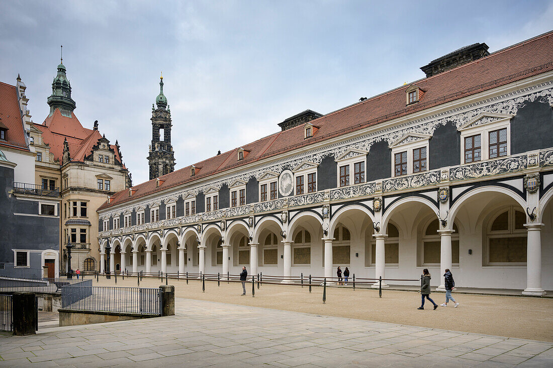 Inner courtyard from the Stallhof in Dresden, Free State of Saxony, Germany, Europe