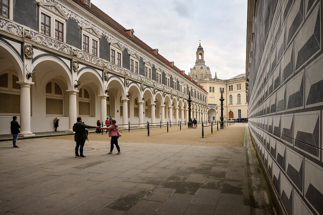 Innenhof vom Stallhof in Dresden, Freistaat Sachsen, Deutschland, Europa