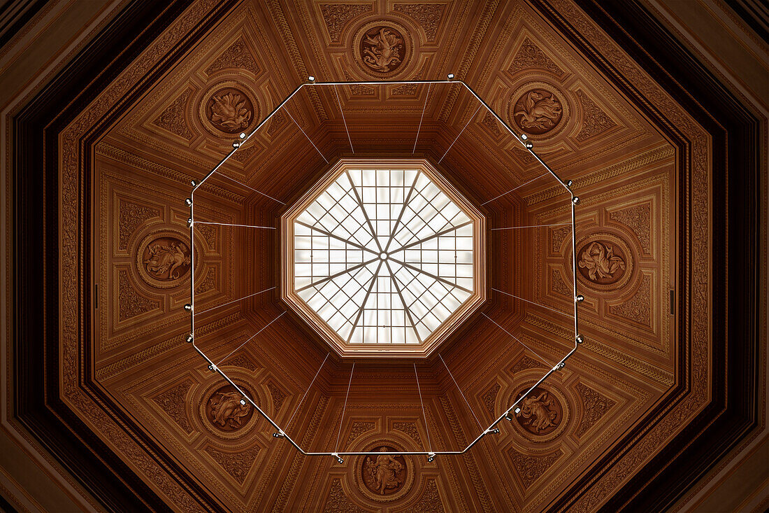 Looking up at the &quot;Gallery of Old Masters&quot; in the Dresden Zwinger, Dresden, Free State of Saxony, Germany, Europe