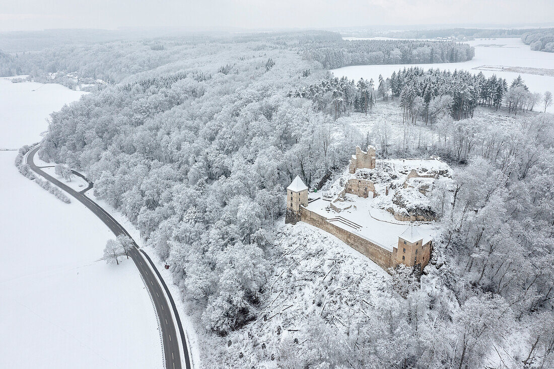 Burgruine Kaltenburg im Lonetal, Landkreis Heidenheim, Schwäbische Alb, Baden-Württemberg, Deutschland, Europa