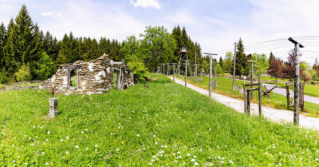 Memorial of the Iron Vorhnags in the Vltava Valley near Bučina in the Bohemian Forest in the Czech Republic