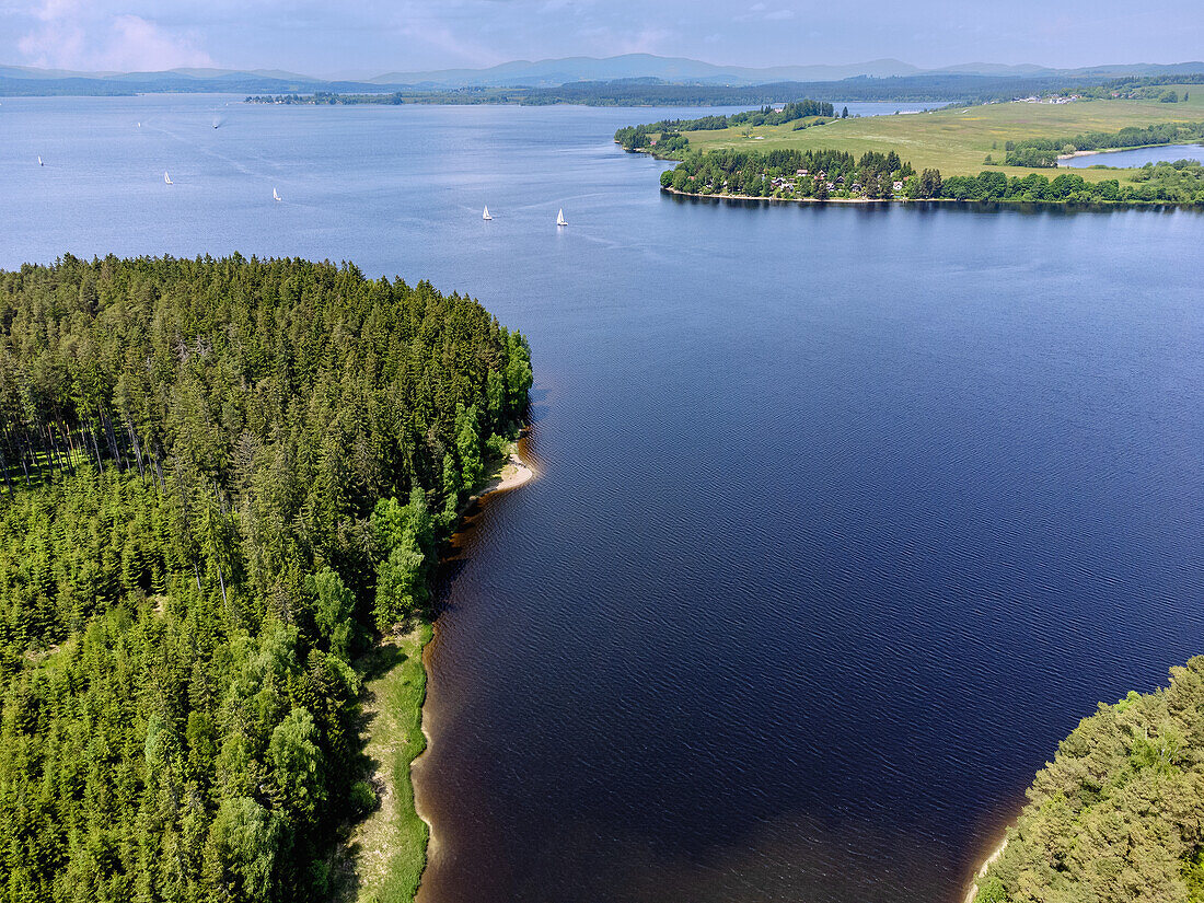 Lake Lipno overlooking Větrník in the Vltava Valley in the Czech Republic