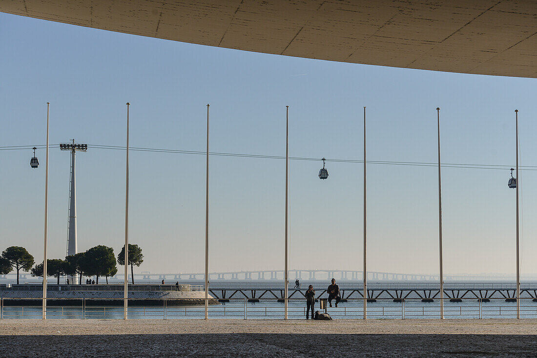 Telecabina on Tago River, Lisbon, Portugal, December 2017