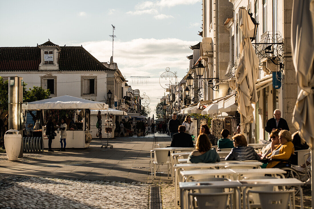 "Pombalina" traditional houses in Vila Real do Bispo city center, Algarve, january 2023