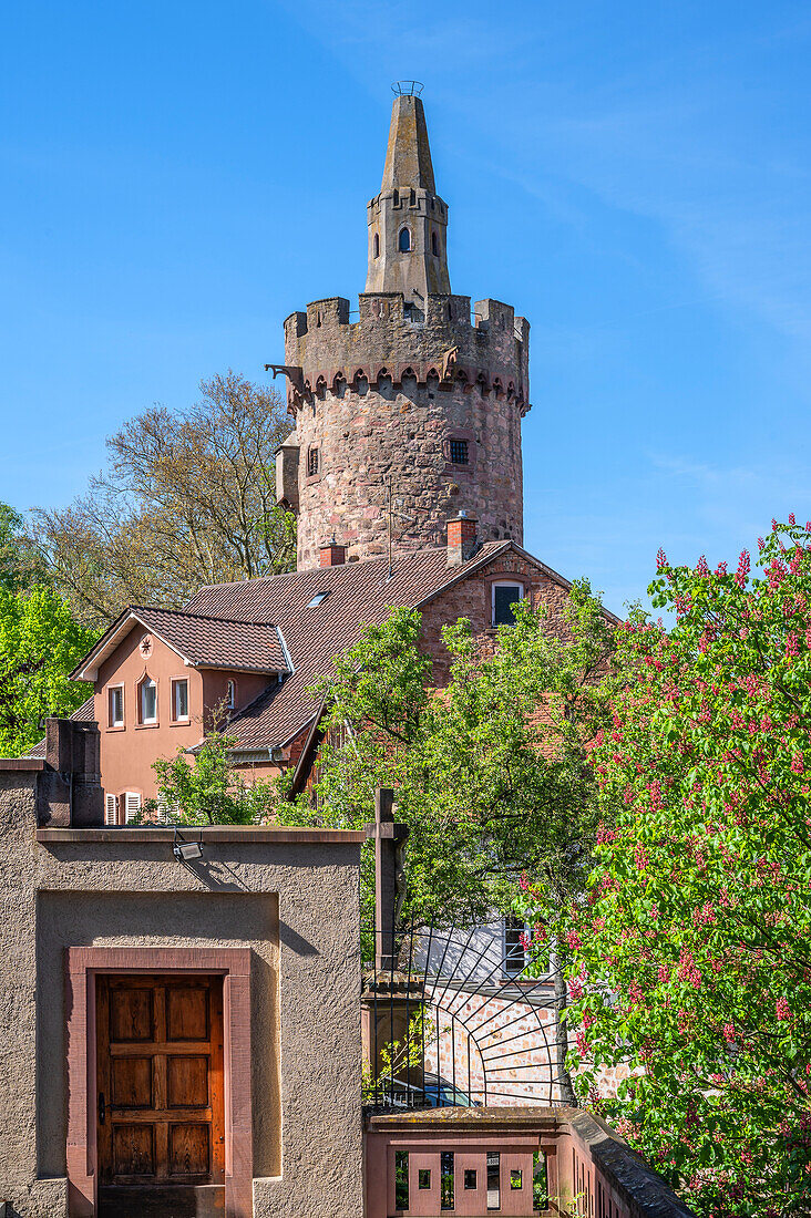 Roter Turm, Weinheim, Odenwald, GEO-Naturpark, Bergstraße-Odenwald, Baden-Württemberg, Deutschland