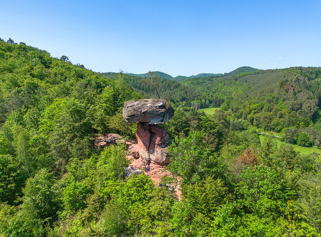 Teufelstisch near Hinterweidenthal, Palatinate Forest, Wasgau, Dahner Felsenland, Rhineland-Palatinate, Germany