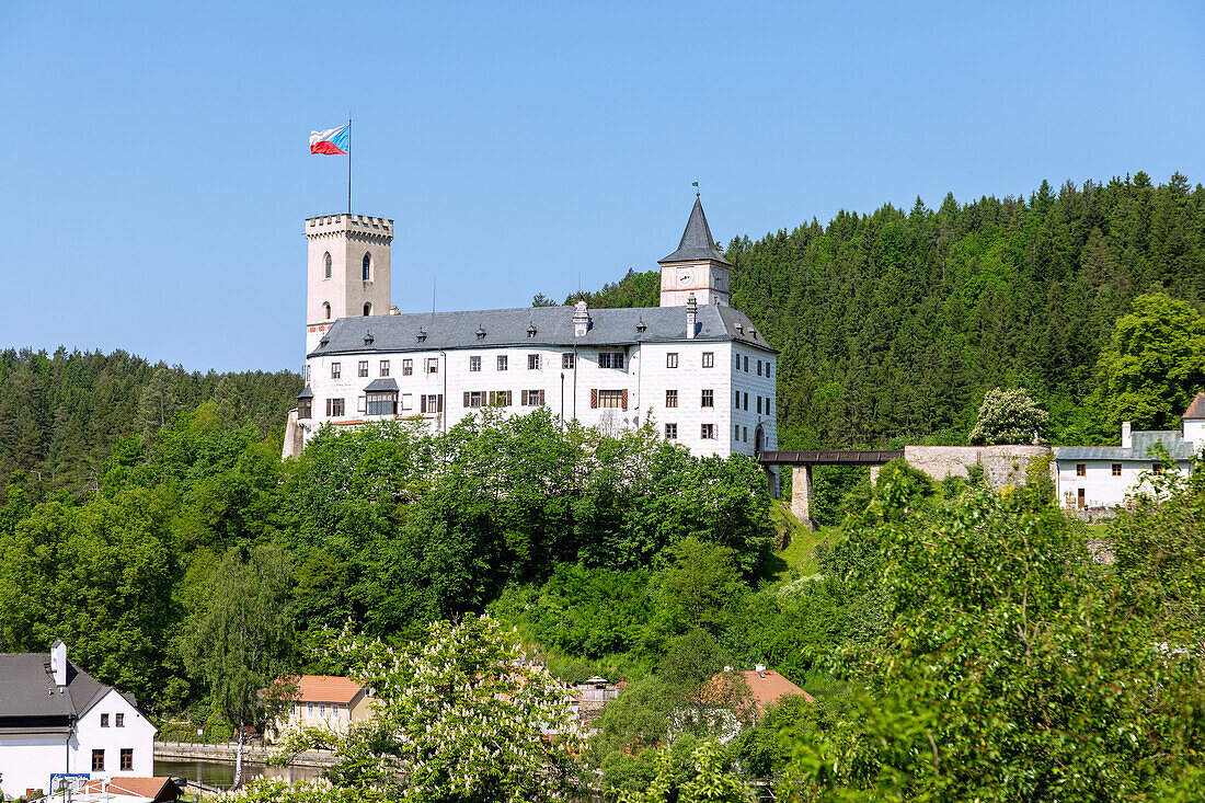 Lower Rožmberk Castle in Rožmberk nad Vltavou in South Bohemia in the Czech Republic
