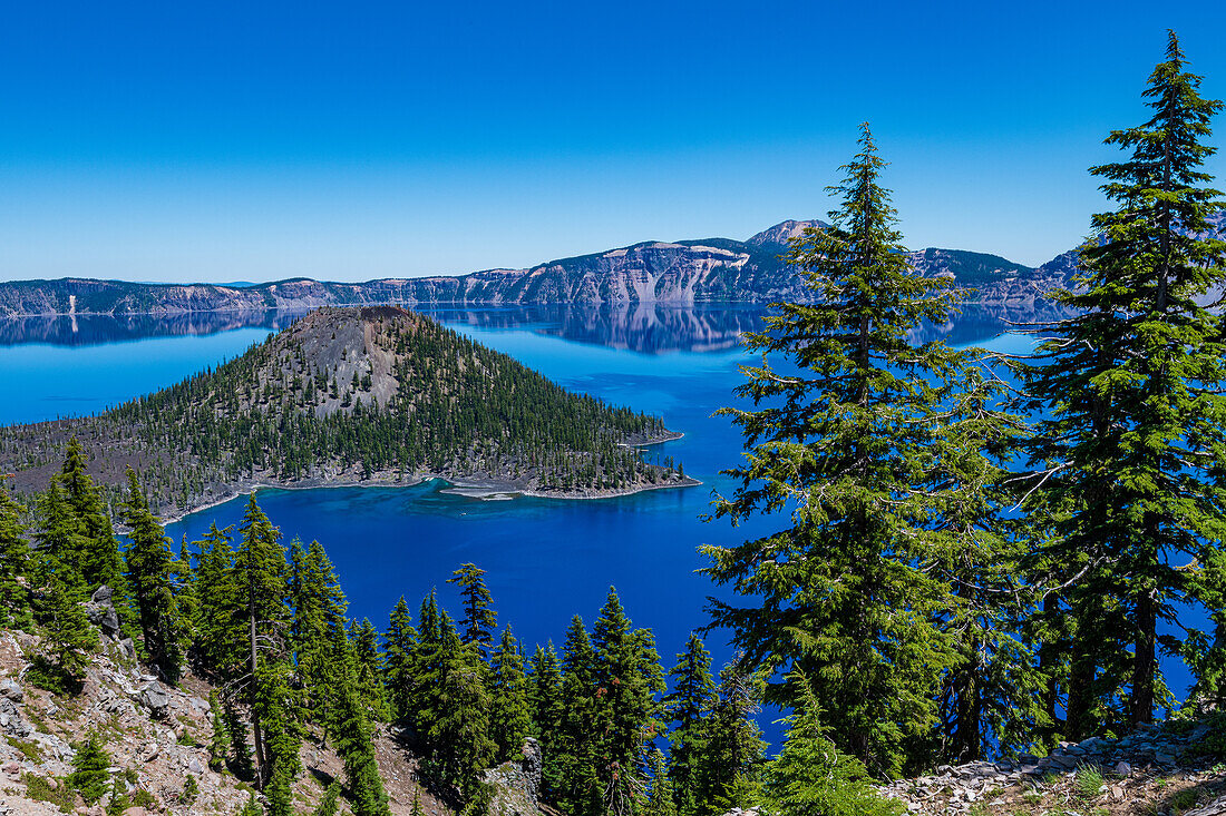 Watchman-Aussichtsbereich auf den Crater Lake, Crater Lake National Park, Oregon, USA