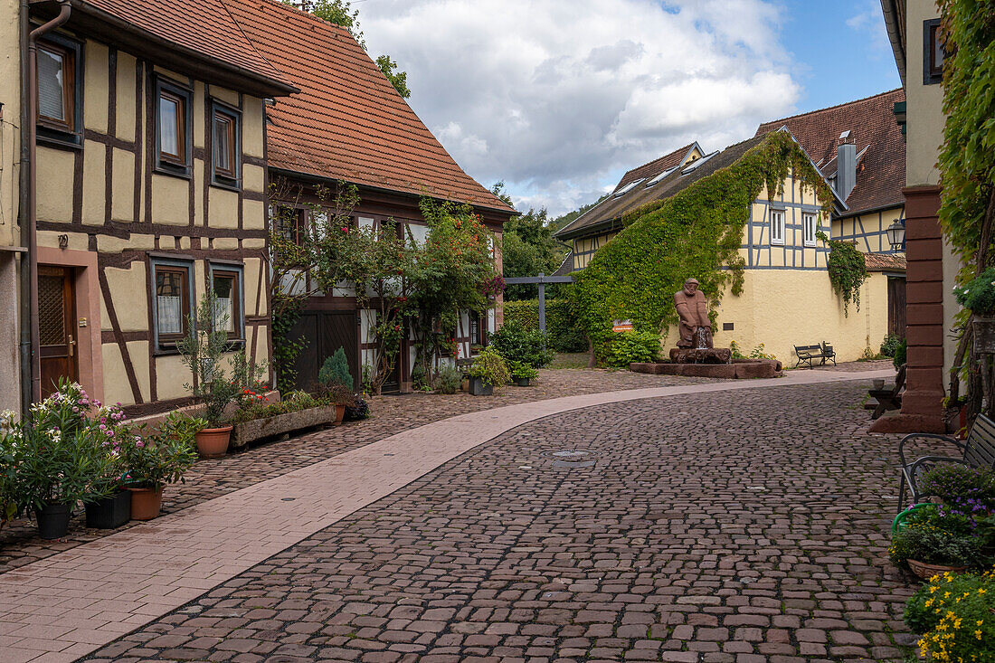 Historic town center of Lohr am Main, Main-Spessart district, Lower Franconia, Bavaria, Germany